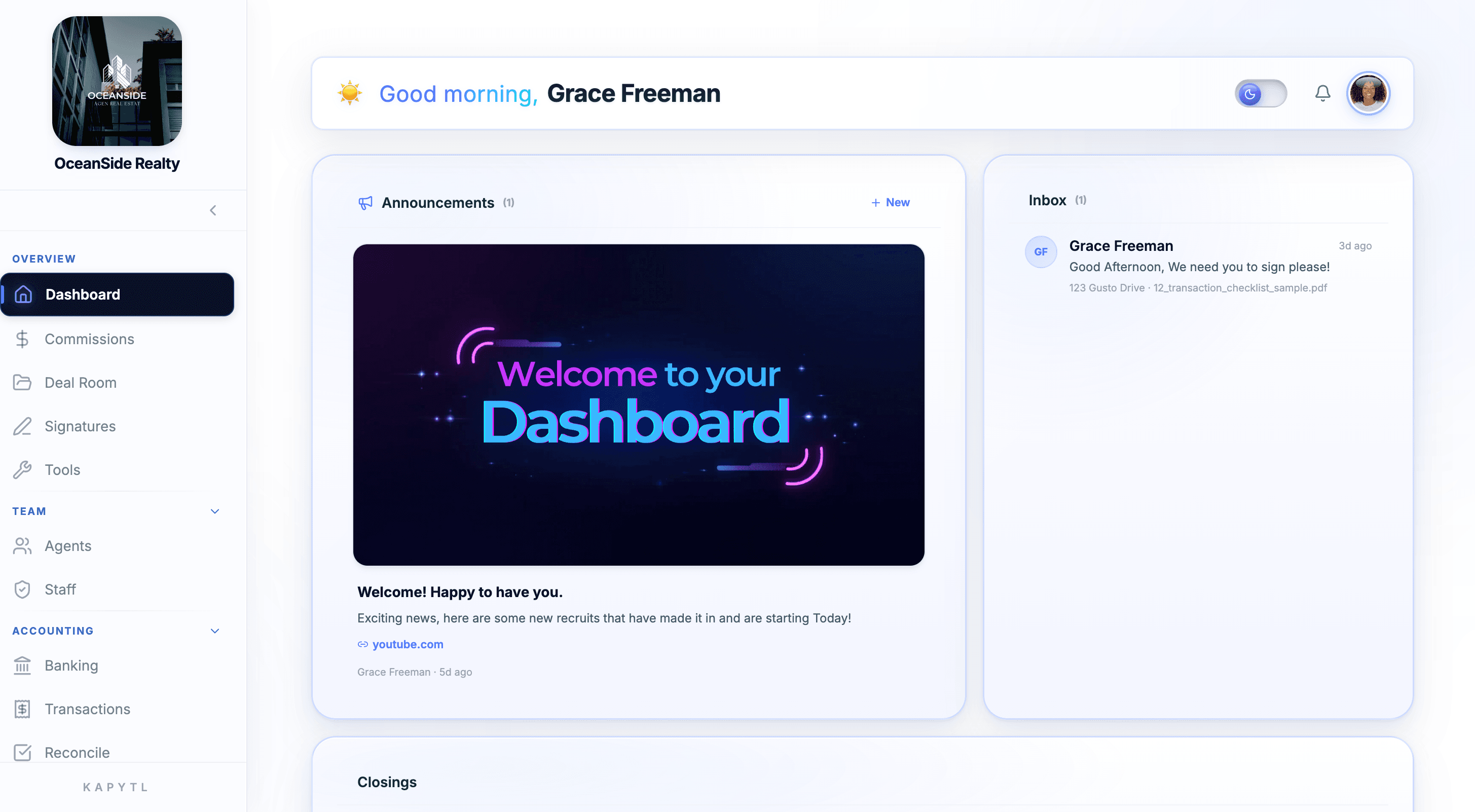 Kapytl broker dashboard